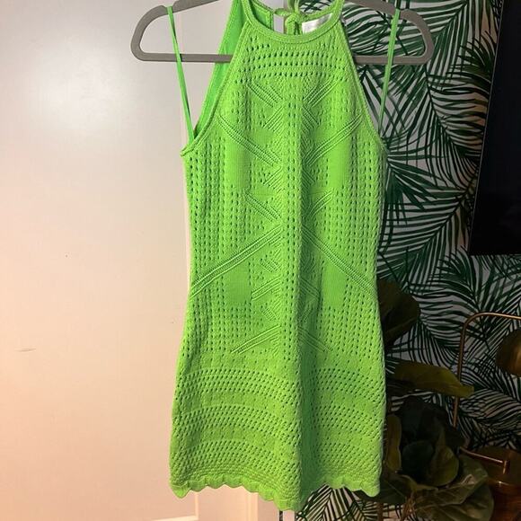 Jonathan Simkhai Bright Green Shireen Engineered Lace Mini Dress NWT XS - Picture 9 of 15